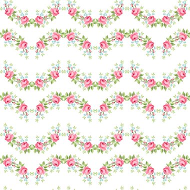 Küçük pembe güller ile sorunsuz çiçek desenli,