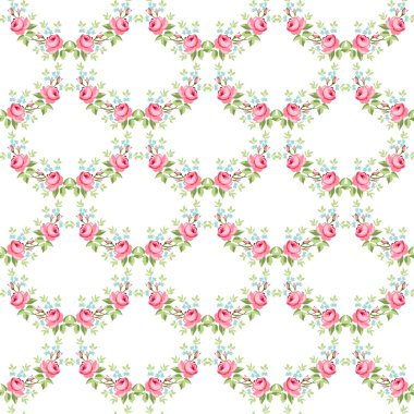 Küçük pembe güller ile sorunsuz çiçek desenli,