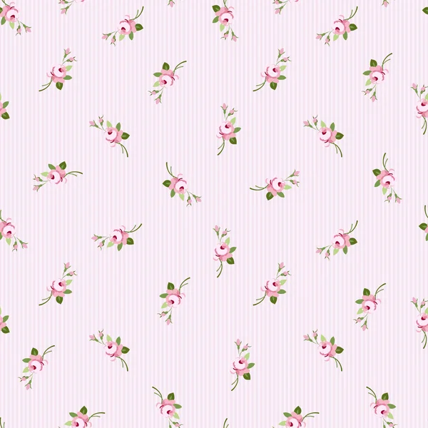 Seamless floral pattern with little flowers pink roses