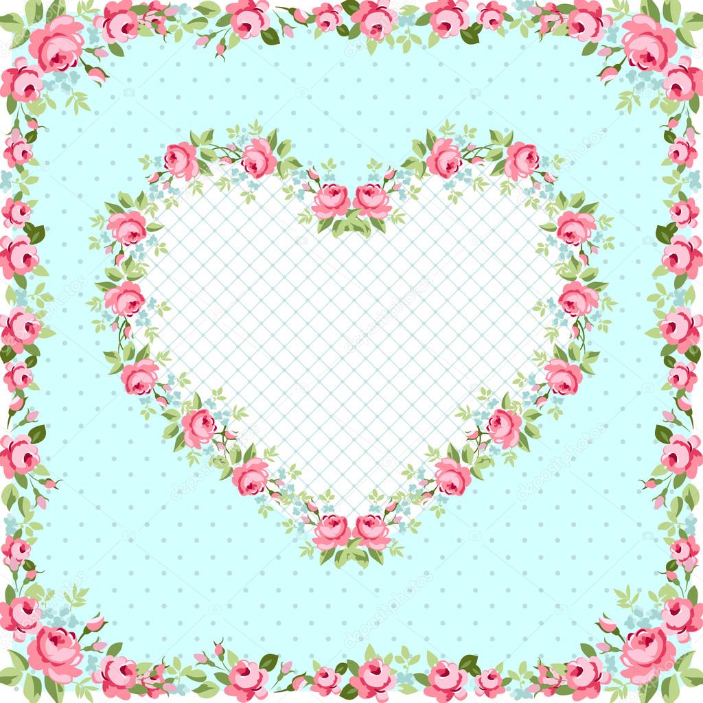 Template greeting card for Mother Day or Valentine Day