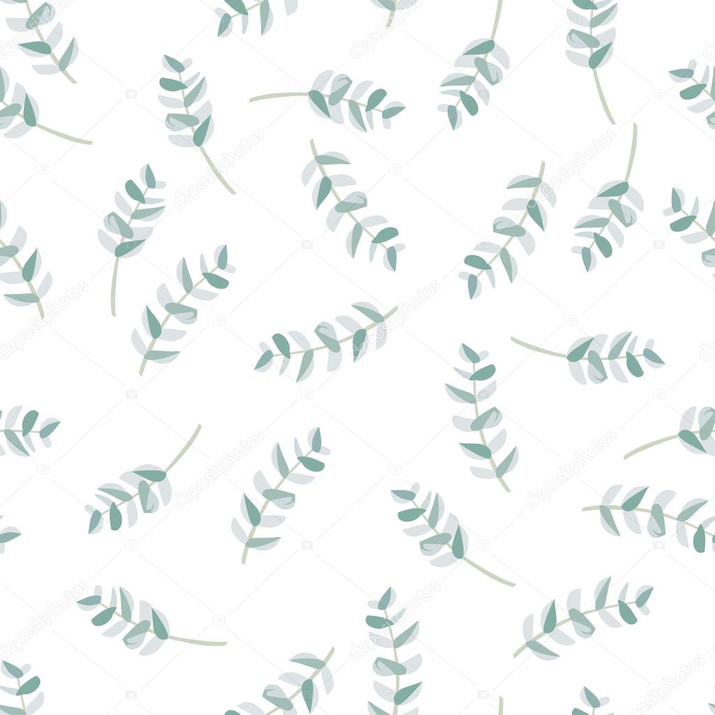 Seamless floral with pattern pastel branches and leaves