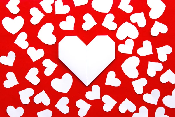 Paper Hearts on paper — Stock Photo, Image