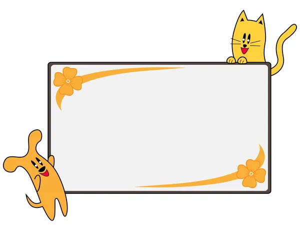 Blank Board with a Dog and Cat — Stock Illustration Blank Board with a Dog and Cat Vector Graphics