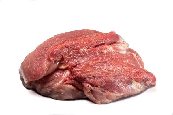 Varkensvlees ham op witte achtergrond, geïsoleerd. — Stockfoto