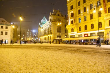 Prag 'da şiddetli kar yağışı.