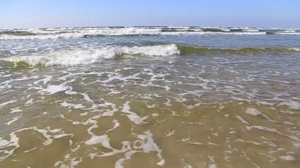 Aan zee strand zee golven landschap — Stockvideo