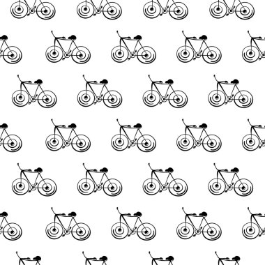 Bisiklet Dikişsiz desen arka plan. Vektör Bisiklet doku. Düzenlenebilir şık sportif Yazdır