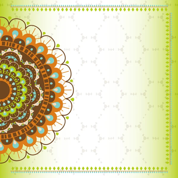 화려한 만다라 또는 추상 꽃 배경. 초대장, greatiang 카드입니다. 엽서입니다. 인도 부족 boho 디자인 — 스톡 벡터