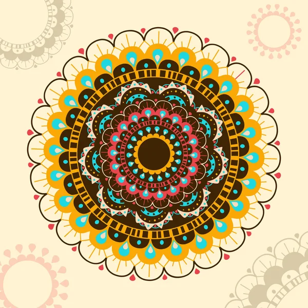 Colorful mandala.Abstract flower.Background with colorful mandala or abstract flower.Indian tribal boho design — Stock Vector