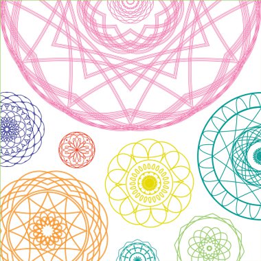 Dekoratif mandalalar. Yuvarlak geometrik süsleme seti