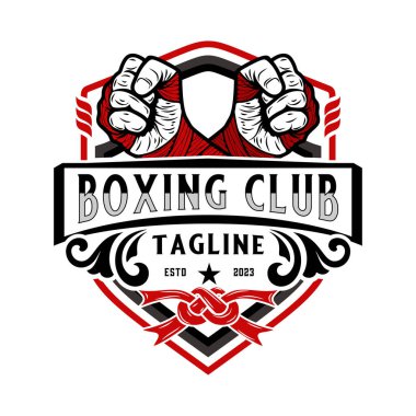 Boks logosu tasarımı. Boks eldivenleri için bir simgeyle.