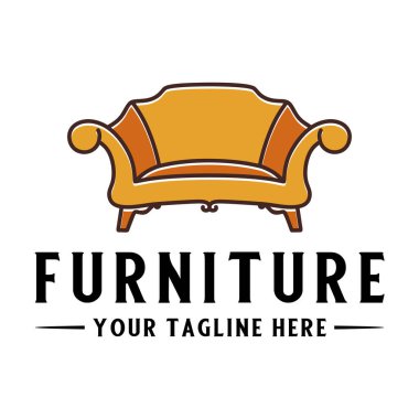 Minimalist çizgiler ev içi oturma şekilleri, beyaz arka planda izole edilmiş..