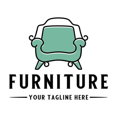 Mobilya logosu tasarımı. Bir mobilya şirketi için oyulmuş antika sandalye parçaları..
