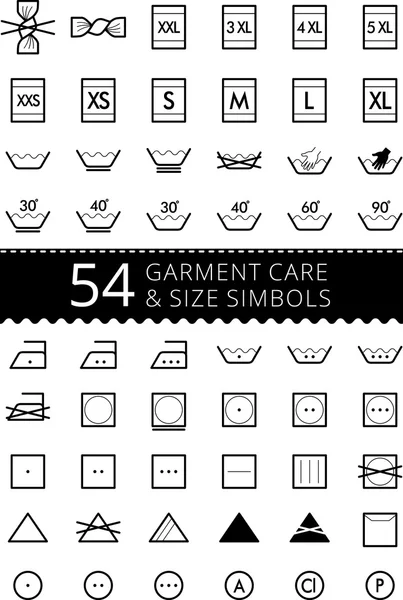 Çamaşırhane bakım sembolleri. Tekstil bakım simgeler kümesi. Tekstil giysi yıkama ve bakım belirtileri.