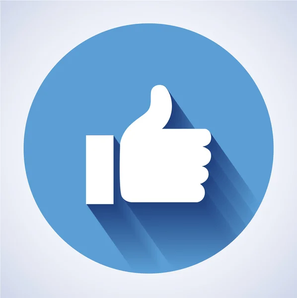 Concepto vector- brillante, las redes sociales con estilo como icono de la mano (Símbolo). La ilustración muestra un signo brillante como o icono utilizado en sitios web de redes sociales como facebook. Facebook nuevo como icono — Vector de stock