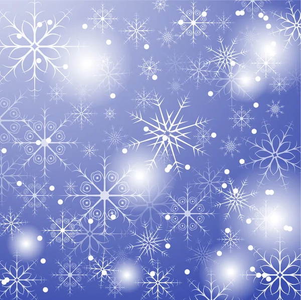 ウィンドウの青と vioolet 正方形の背景に雪します。 — ストック写真