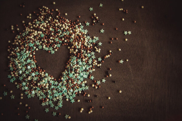 Confectionery topping on the table