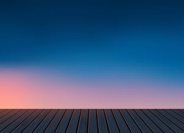 Relax,Vacation time,Holiday,wooden texture floor with evening skyline natural scenery background — Διανυσματικό Αρχείο