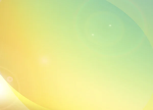 Sensación de verano, fondo gráfico verde anaranjado amarillo claro con destello de arco iris — Vector de stock