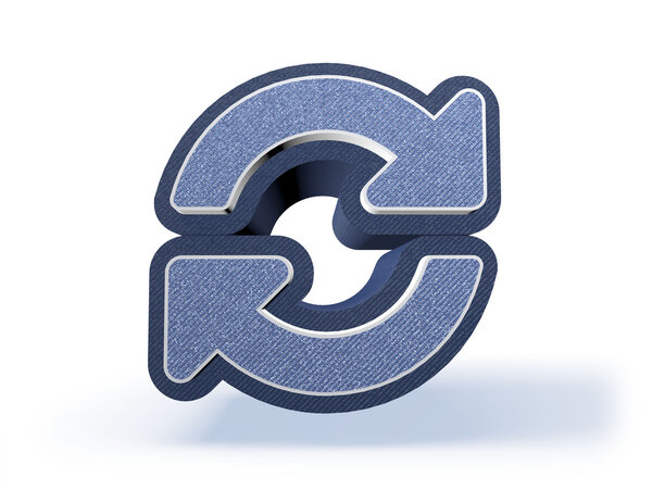 Обновление икона покупок в голубоватой джинсовой внешности
