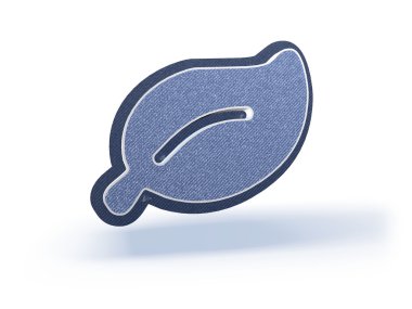 Yaprak alışveriş simgesinde blueish denim bak