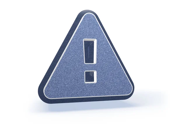Attention Shield Shopping Icon in blueish denim look — Stock Photo, Image