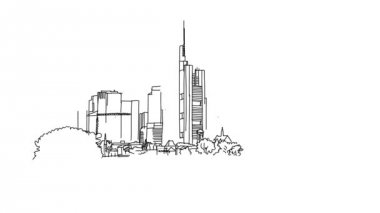 Frankfurt şehir anahat animasyon
