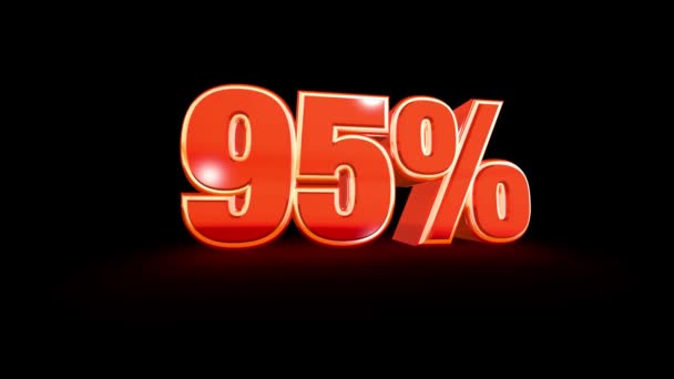 95 Percent Sale Footage On Black — Stock Video