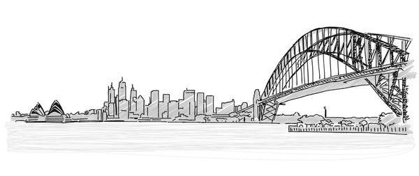 Nos telhados de Sydney esboço desenhado à mão —  Vetores de Stock