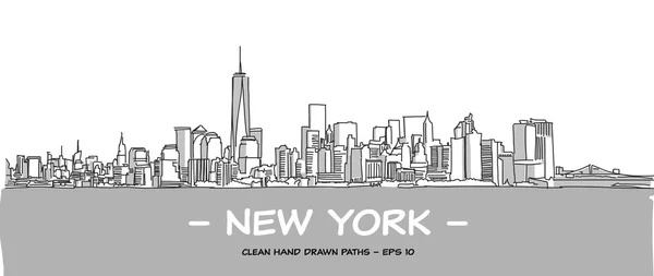 New York City Clean Hand Drawn Vector Illustration Vector Graphics