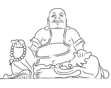 Maitreya Buddha Outline Vector Drawing clipart