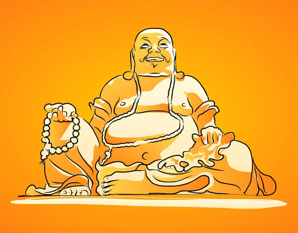 Maitreya Buda gölgeli turuncu vektör çizim — Stok Vektör