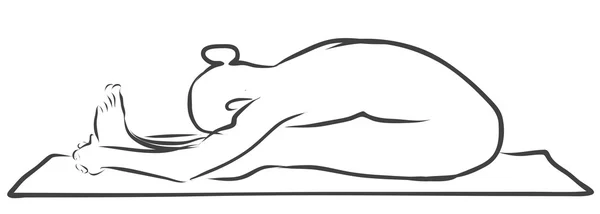 Paschimottanasana Forwad Bend, figure de yoga — Image vectorielle