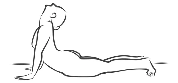 Bhujangasana Cobra Yoga artistik poz — Stok Vektör