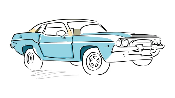 Muscle Car Sketch, Vector tekenen — Stockvector