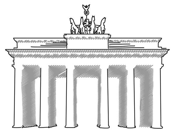 Porte Brandenburger Berlin, Croquis vectoriel — Image vectorielle