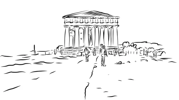 Templo de Concordia. Valle de los Templos, Agrigento, Sicilia . — Vector de stock