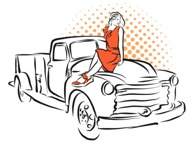 Pin-Up kızı ve eski Piuckup kroki
