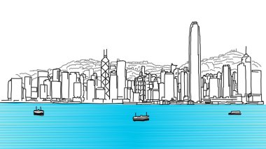 Hong Kong manzarası panorama
