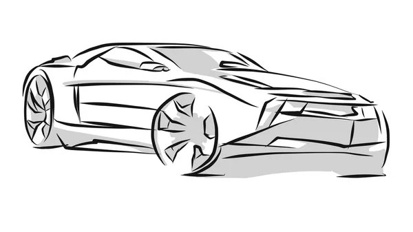 Sports Car Line Art schets — Stockvector