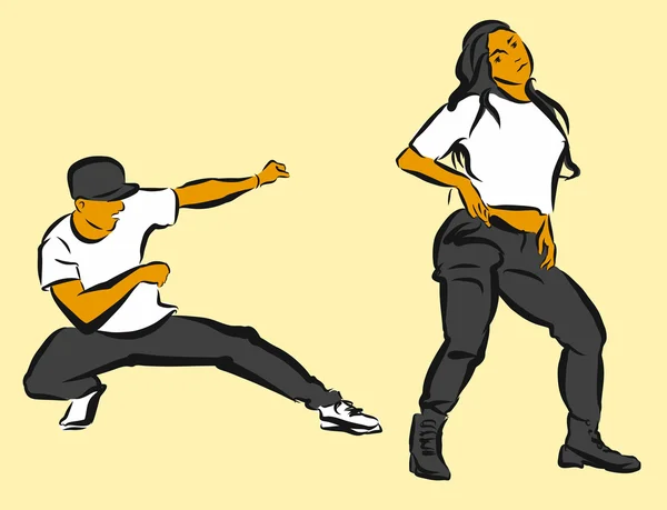 Hip Hop choreografie — Stockvector