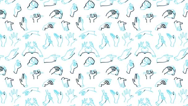 Inconsútil Sketchd Manos Animación de fondo — Vídeo de stock