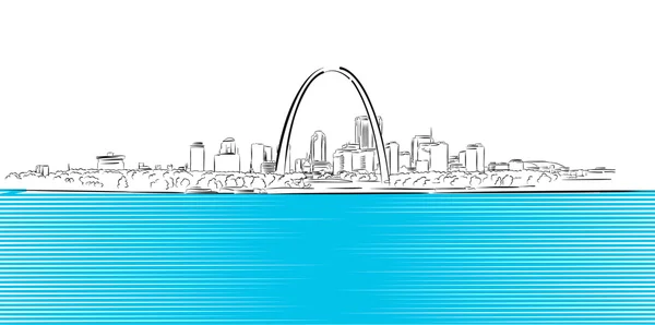 St Louis, Missouri, esquisse dessinée à la main — Image vectorielle
