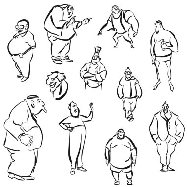 Şişman adamlardan çeşitli karakterler