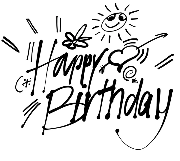 Happy Birthday hand lettering greeting card — Stock Vector