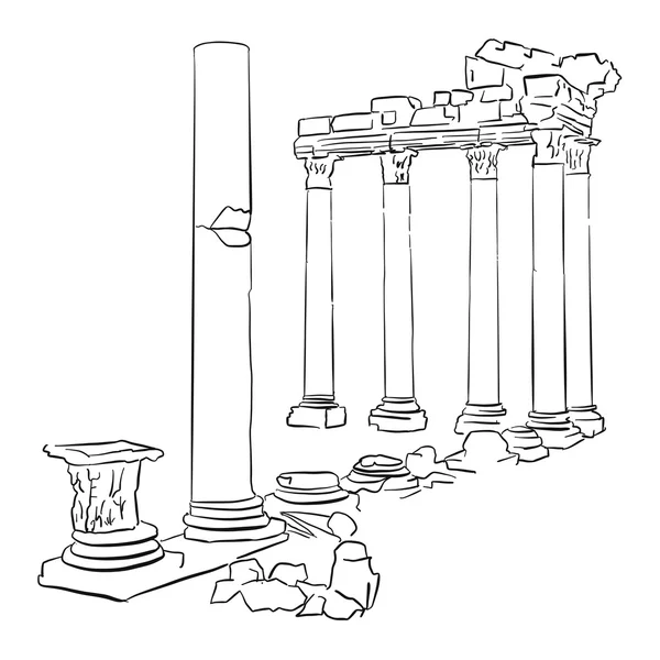 Turecko Side chrámu Apollo nakreslil — Stockový vektor