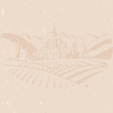 Üzüm çiftlik arka plan menü kart tasarımı