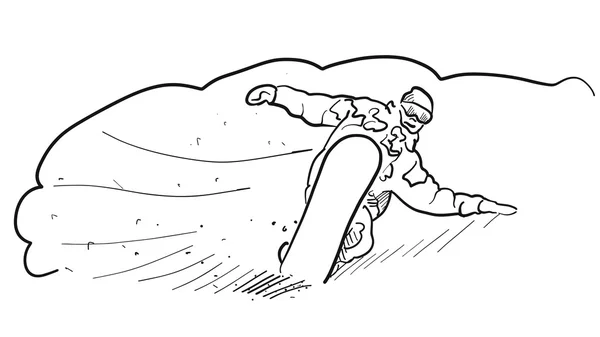 Snowboarding Freestyle rychlost kreslení čar skici — Stockový vektor
