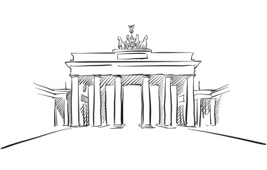 Berlin Brandenburger geçidi tebrik kartı kroki