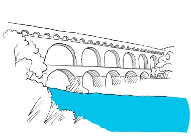 Gard Du Pont Languedoc, Nimes Fransa, kroki